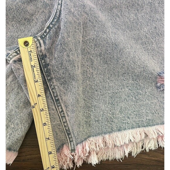 NEW Wild Fable High Rise Pink Denim Bermuda Shorts Size 24W - Picture 7 of 9